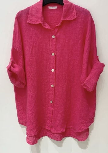 Linneskjorta cerise
