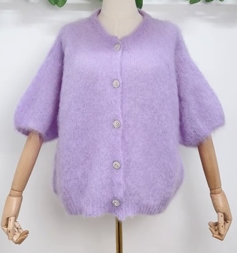 Kid mohair tröja lila