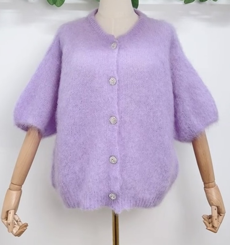 Kid mohair tröja lila
