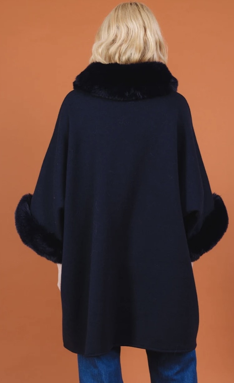 Poncho cape svart