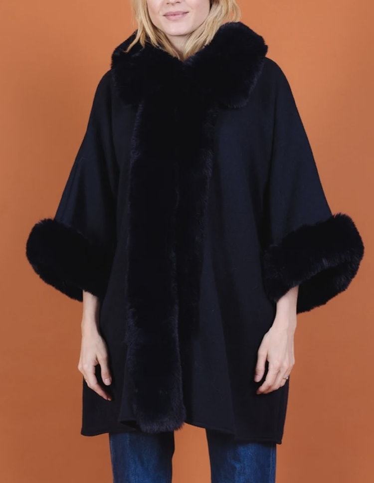 Poncho cape svart