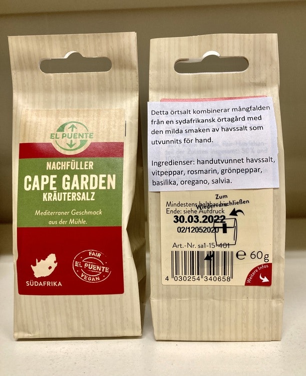 'Cape Garden', refill, afrikanskt örtsalt, 60 g, Sydafrika.