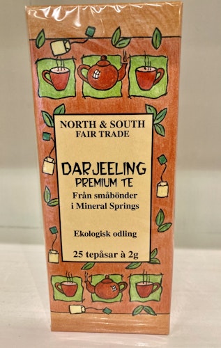Darjeeling Earl Grey Premium, ekologiskt påste, 25 påsar à 2 g, Indien.  Begränsat antal med kort utgångsdatum 23-01-31 halva priset!