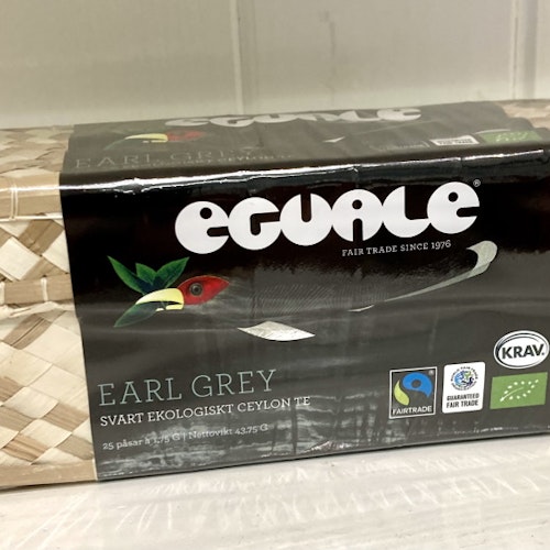 Eguale Earl Grey svart påste, 25 påsar à 1,75 g, Sri Lanka