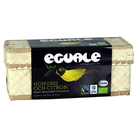 Eguale Honung & Citron svart påste, ekologisk, 25 påsar à 1,75 g, Sri Lanka