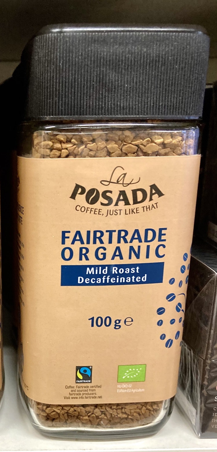 La Posada Decaff ljusrostat Snabbkaffe/Koffeinfri/ ekologiskt, 100 g