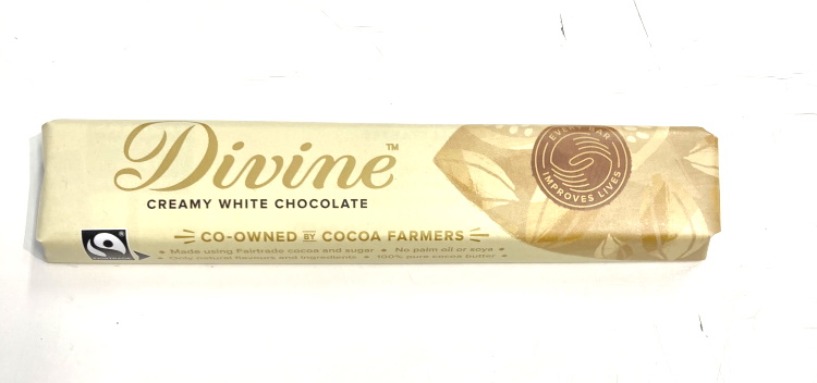 Divine, vit choklad, 25% kakao, 35 g, Ghana