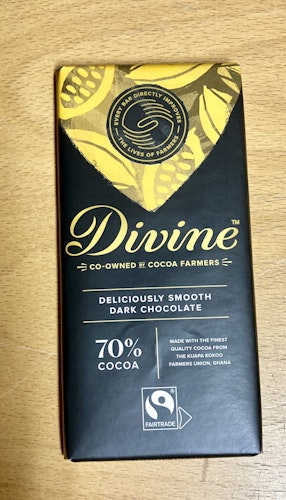 Divine mörk choklad 70%, 90 g, VEGANSK, Ghana