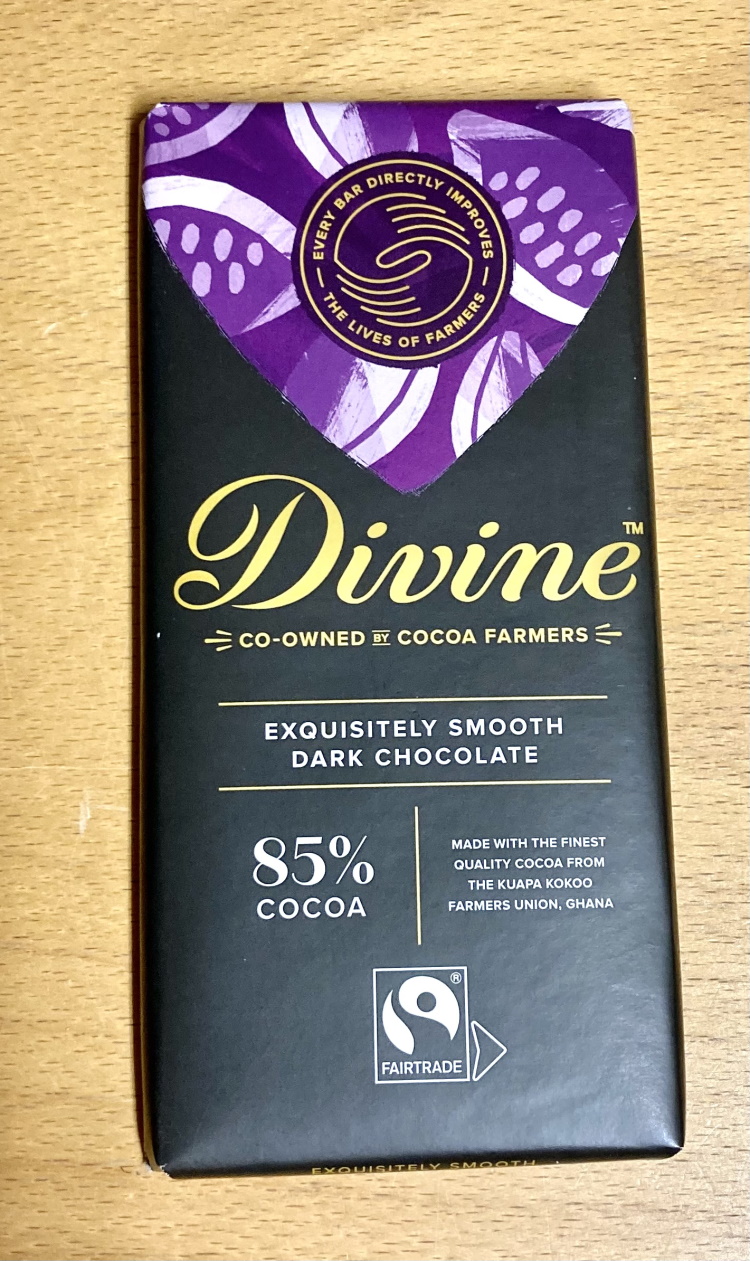 Divine mörk choklad 85%, 90 g, VEGANSK, Ghana