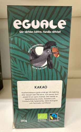 Eguale kakao, ekologisk, 250 g, Sydamerika