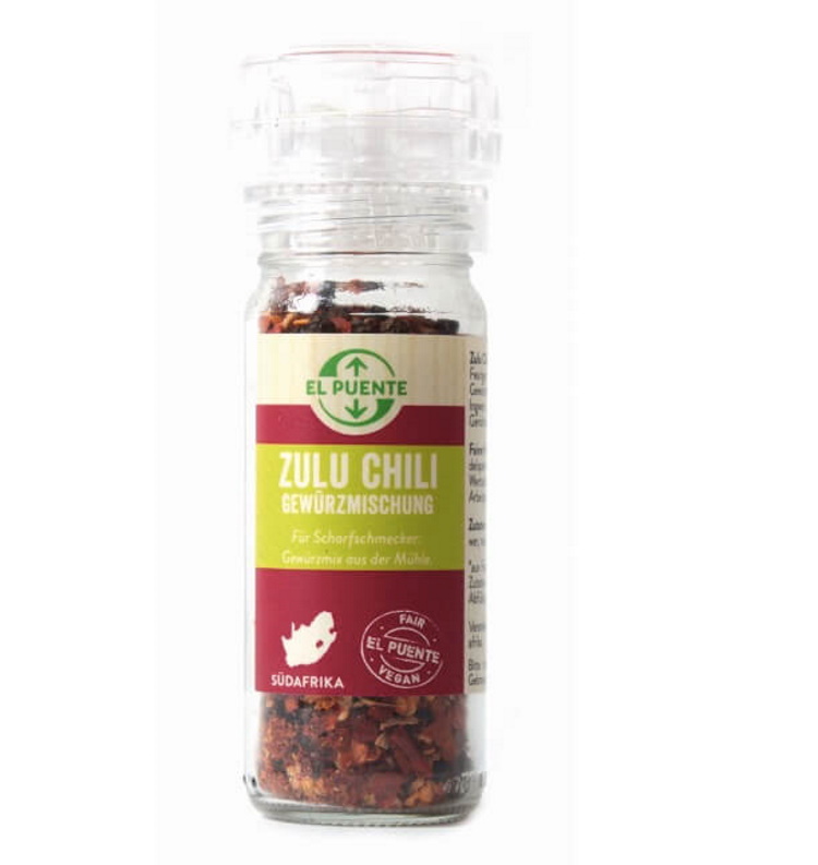 Kryddkvarn 'Zulu Chili', eldigt het kryddblandning/vegansk/ 40 g, Sydafrika