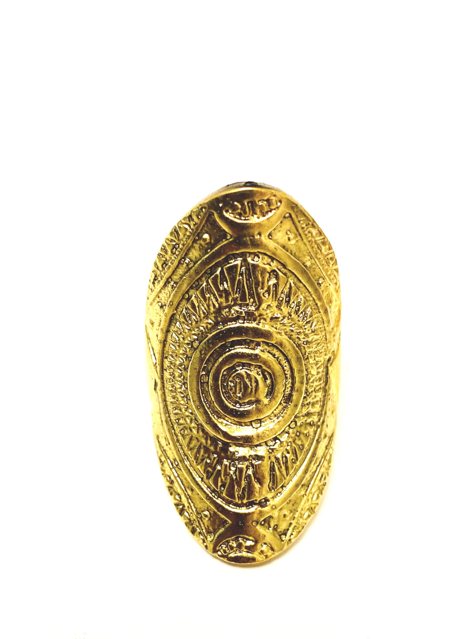Ring 'Mandala', mässing, ø:4 cm, justerbar, Indien