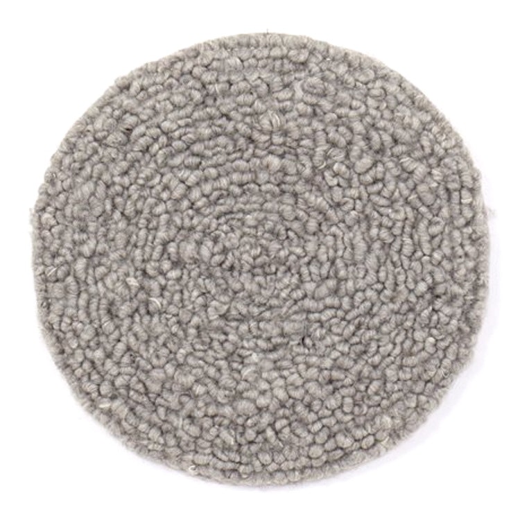 Sittdyna 'Felt Curl', grå handtovad ull, Ø:37 cm, Nepal