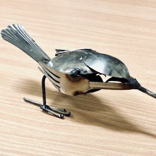 Solfågel, gjord av gafflar, ca 10x5 cm, Zimbabwe