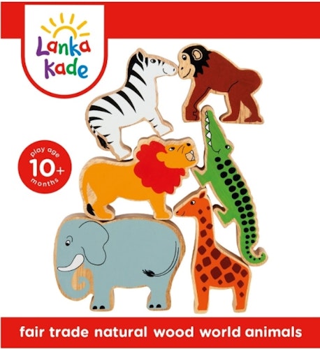 Vilda djur i låda 6 st / Gummiträd Lanka Kade