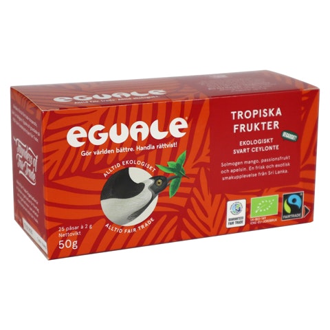 Svart Ceylonte/tropiska frukter, påste (25x2g), Eguale