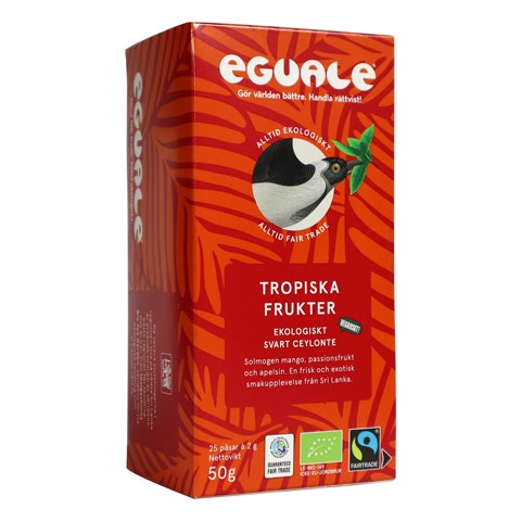 Svart Ceylonte/tropiska frukter, påste (25x2g), Eguale