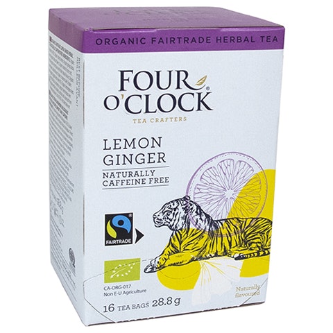 Four o`clock ekologiskt/fairtrade citron/ingefära påste, 16 tepåsar/28,8g