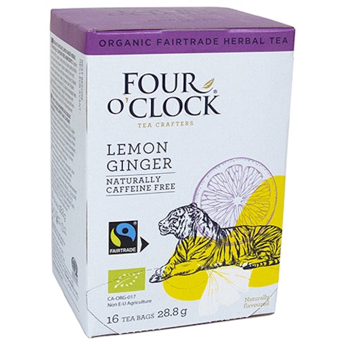 Four o`clock ekologiskt/fairtrade citron/ingefära påste, 16 tepåsar/28,8g