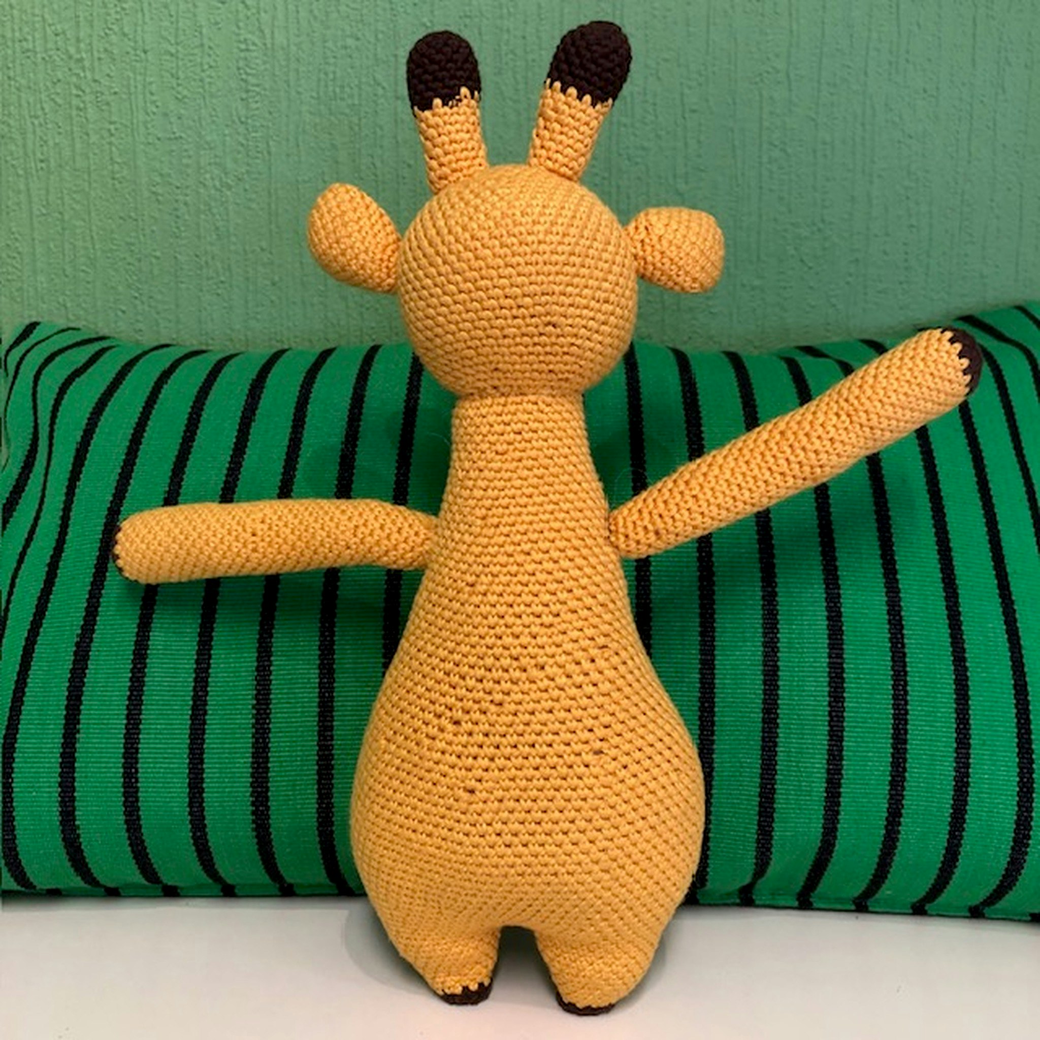Virkad giraff i bomull, tillverkad i Bangladesh, höjd ca 28 cm