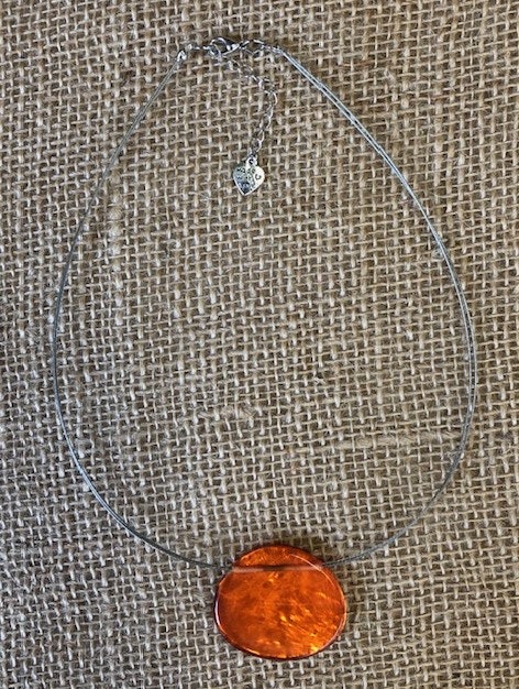 Snäckskalshalsband D 4 cm, skimrande orange/Filippinerna