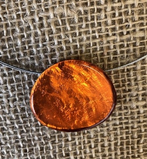 Snäckskalshalsband D 4 cm, skimrande orange/Filippinerna