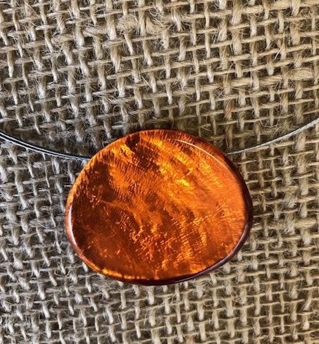 Snäckskalshalsband D 4 cm, skimrande orange/Filippinerna