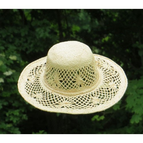 Solhatt, Chapeau Soleil, flätad i raffia palmblad, Madagaskar