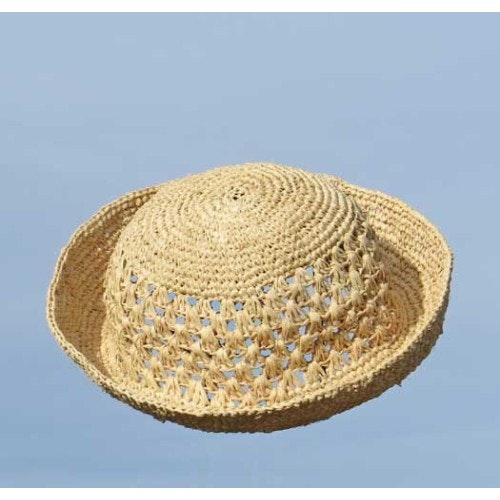 Hatt, Chapeau crochet, virkad av raffiapalmblad, naturvit,  Madagaskar