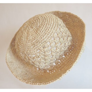 Hatt, Chapeau crochet, virkad av raffiapalmblad, naturvit,  Madagaskar