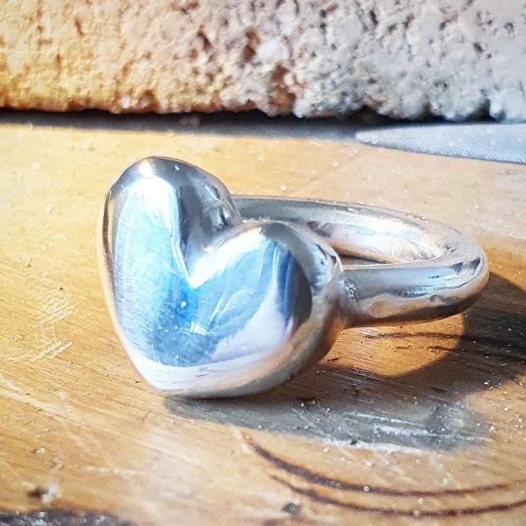 Chunky Heart ett bulligt hjärta på silverring