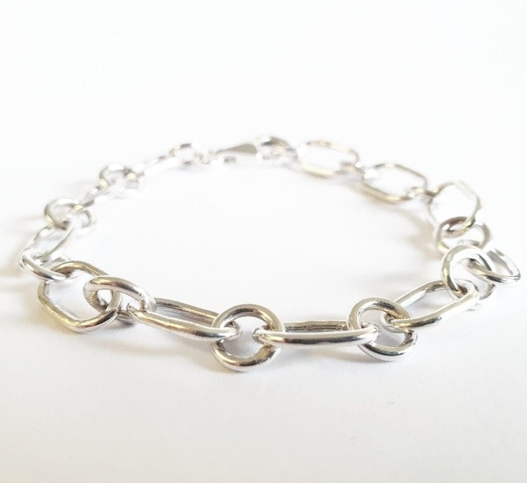 Silverarmband med handgjord länk