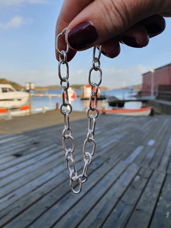 Silverarmband med handgjord länk
