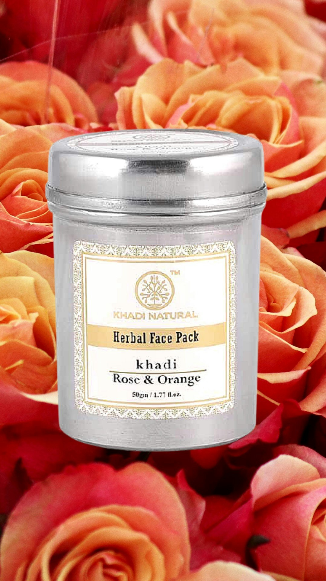 Khadi Natural Herbal Face Pack Ansiktsmask Rose & Orange