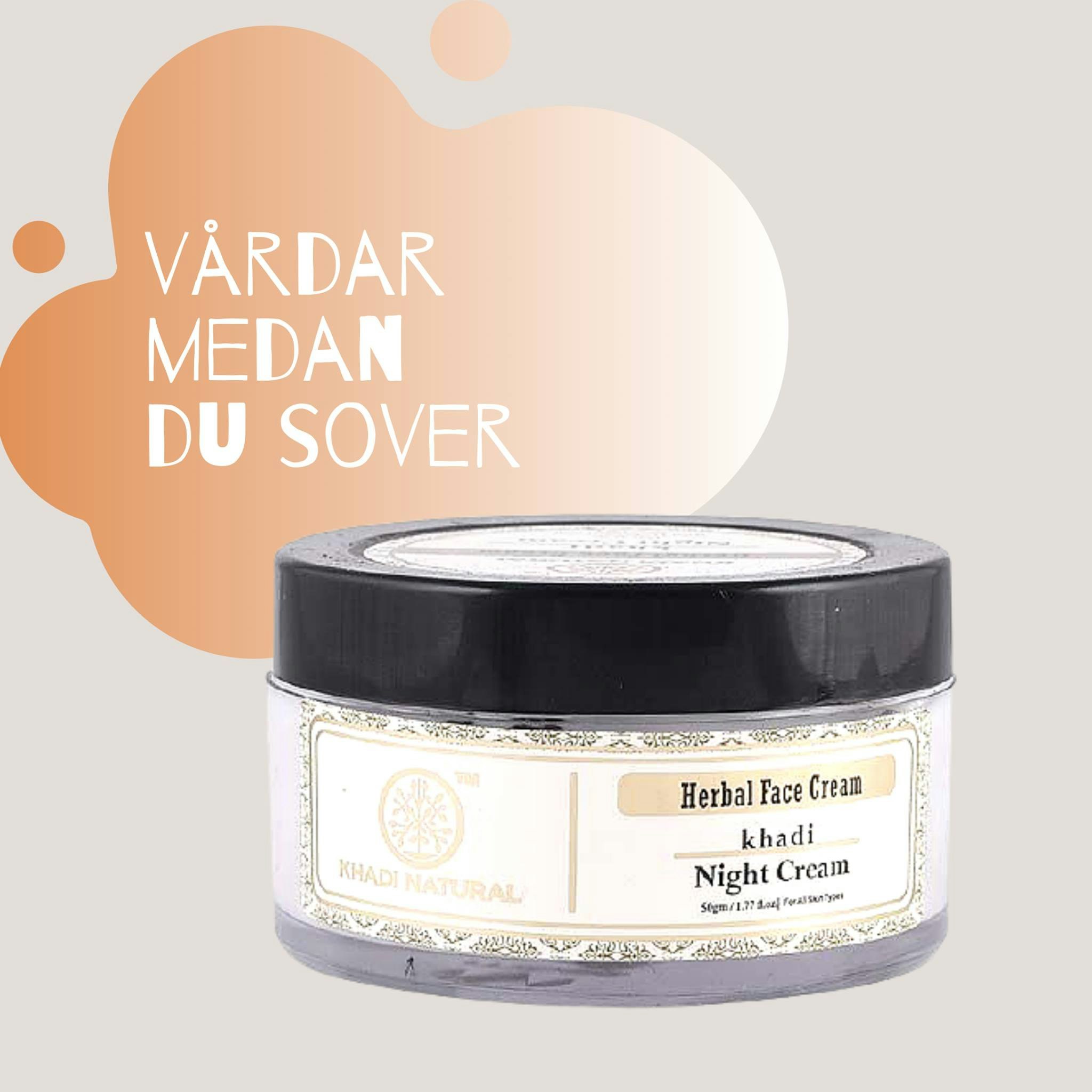 Nattkräm Khadi Natural näring/kraftigtåterfuktande 50 gr