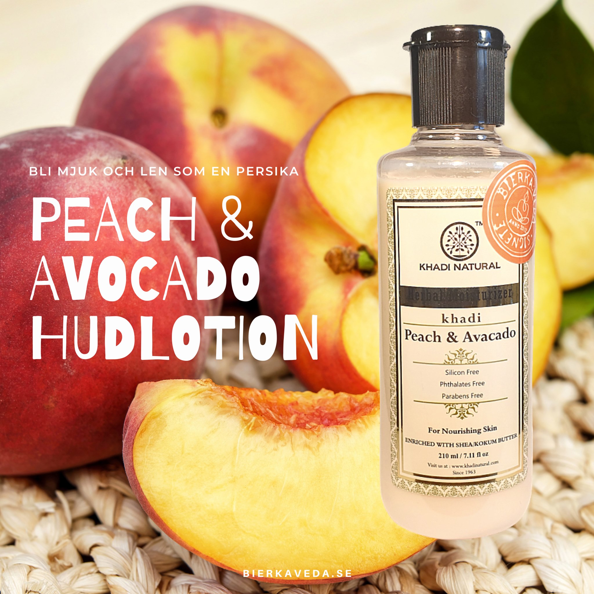Kroppslotion Khadi natural Herbal Moisturizer Peach & Avocado