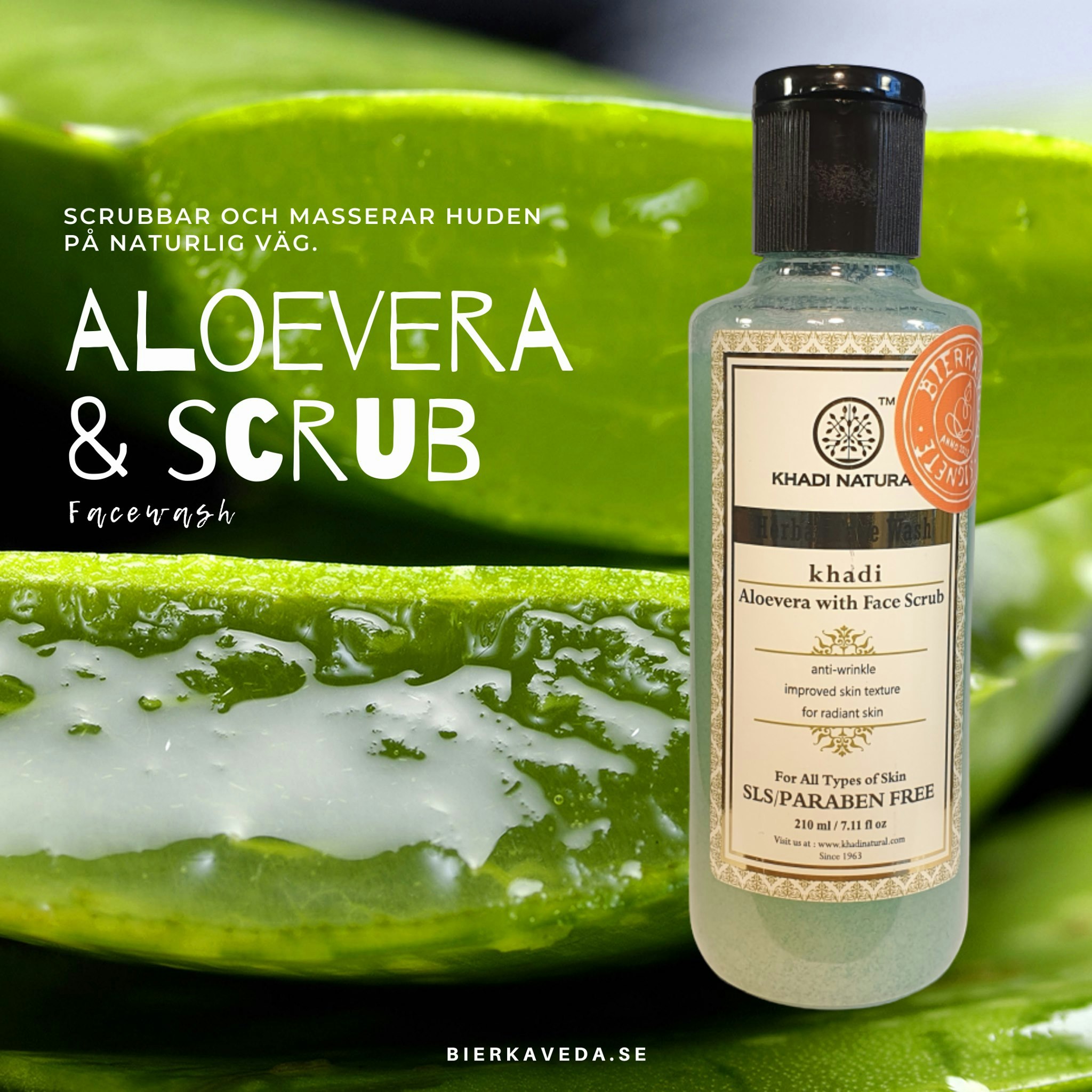 Ansiktsrengöring Aloe Vera med scrub Khadi Natural 210 ml