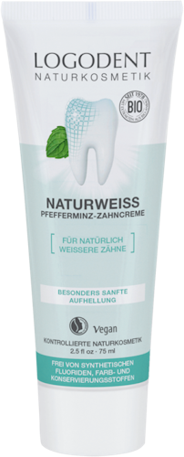 Tandkräm Natural white Pepparmint Logodent