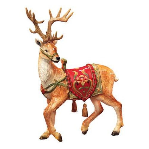Reindeer with Tassels on Saddle, Red