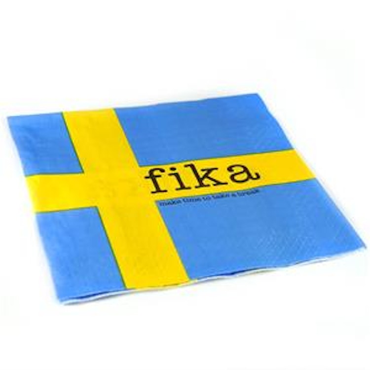 Servetter, Make time FIKA, svensk flagga, 20-p