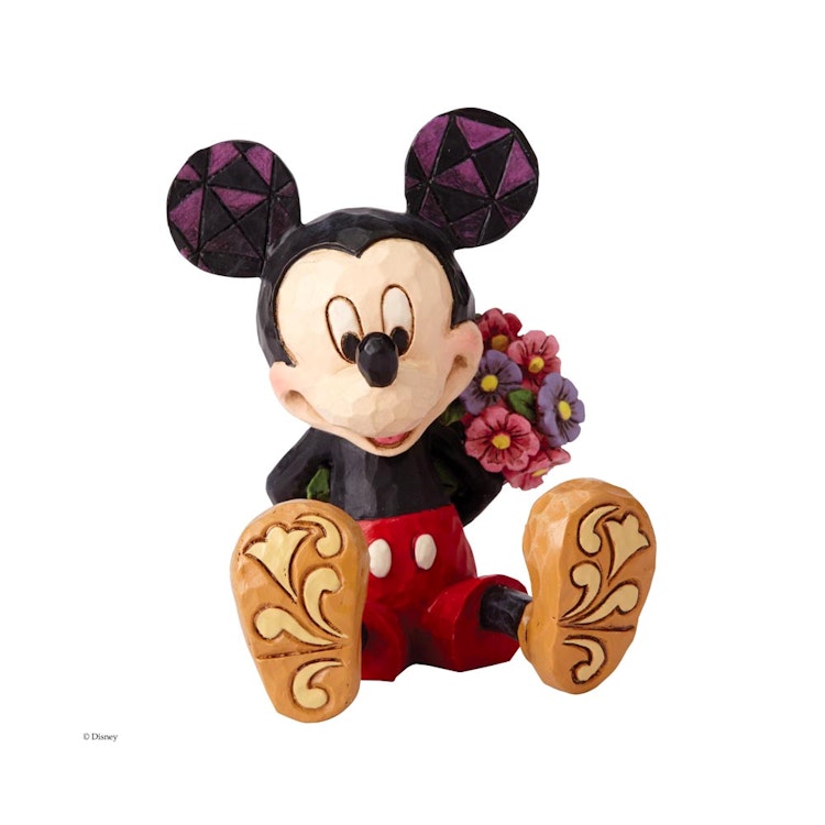 Disney Traditions Musse Pigg med blommor för Mimmi mus, sten, flerfärgad, 5 x 5,5 x 7 cm
