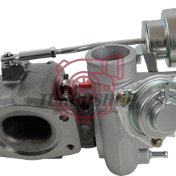 Turboshop Solutions unika TD04HL-16T TD04 16T Billet med #7  raka avgashus  ( 280-330 hk ) ( Volvo )