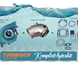 Volvo Penta komplett byteskit rostfritt KAD300  MFL turbo 3802125 / 532698867200 ,avgasknä,avgasklämma & packningssats .