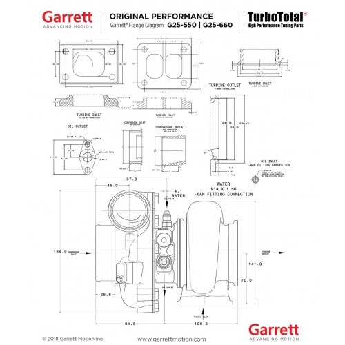 Garrett G25-660 Turbocharger 0.92 A/R WG 877895-5006S 300-660 HK