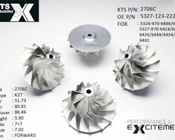 2706C KTS Billet K26 uppgraderings kompressorhjul