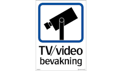 Skylt TV / Video bevakning - A4 skylt Enkelsidig