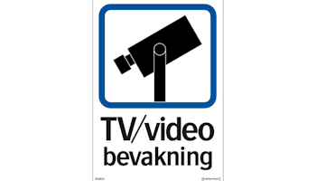 Skylt TV / Video bevakning - A5 skylt Enkelsidig