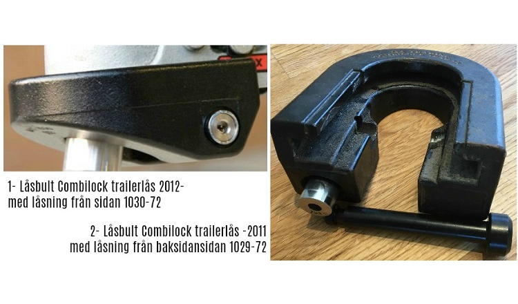 Låsbult för CombiLock Trailerlås 2012 och senare