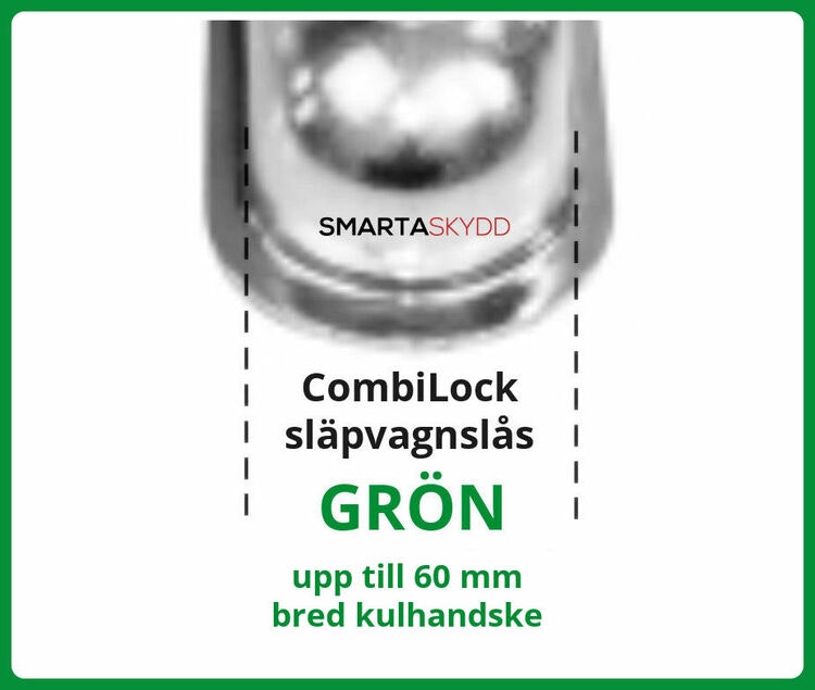 CombiLock, ssf godkänt släpvagnslås - GRÖN 60mm