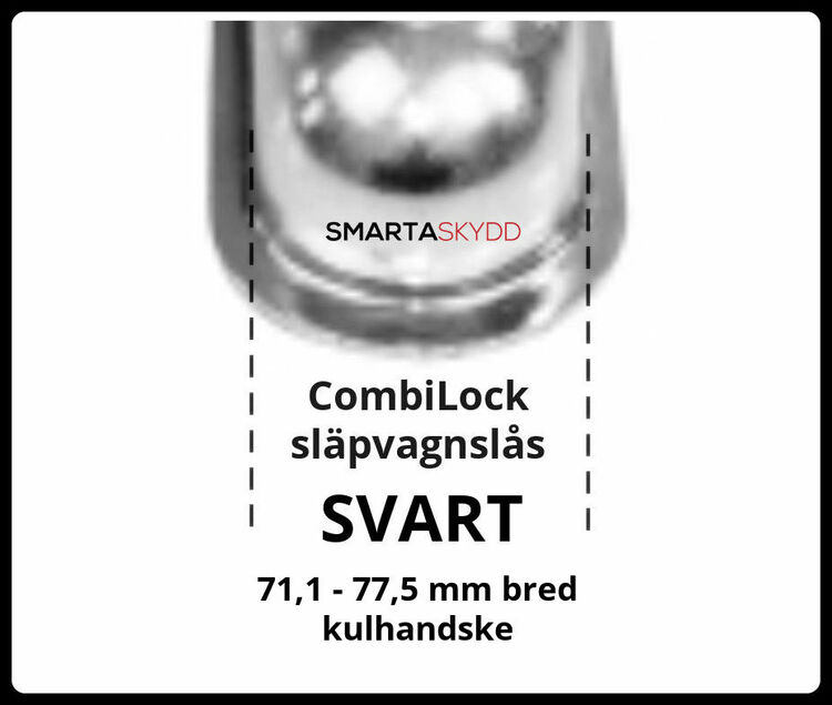 CombiLock ssf godkänt släpvagnslås - SVART 77.5 mm